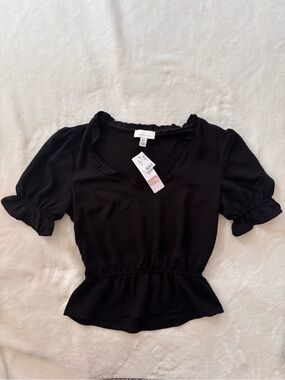 Topshop black peplum